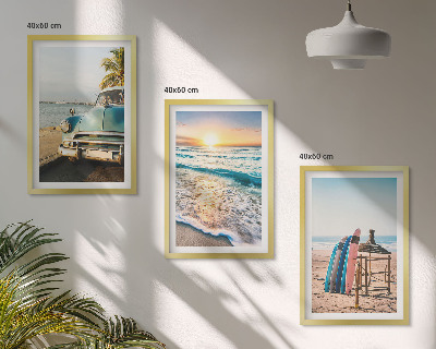 Set tablouri decorative Vacanță la apusul soarelui în Miami