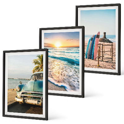 Set tablouri decorative Vacanță la apusul soarelui în Miami