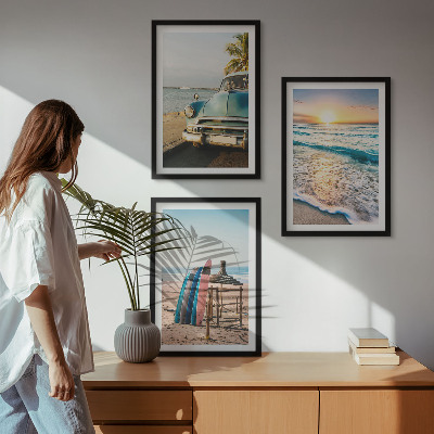 Set tablouri decorative Vacanță la apusul soarelui în Miami
