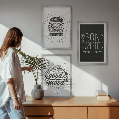 Set tablouri pentru dormitor Grafică alimentară sloganuri culinare