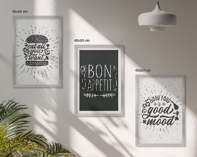 Set tablouri pentru dormitor Grafică alimentară sloganuri culinare