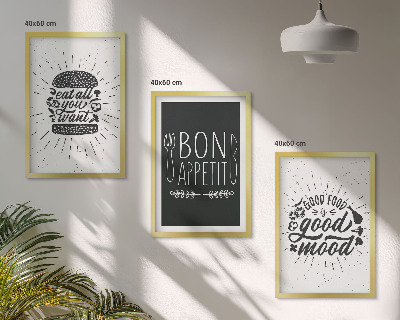 Set tablouri pentru dormitor Grafică alimentară sloganuri culinare