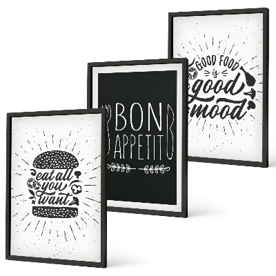 Set tablouri pentru dormitor Grafică alimentară sloganuri culinare