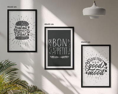 Set tablouri pentru dormitor Grafică alimentară sloganuri culinare