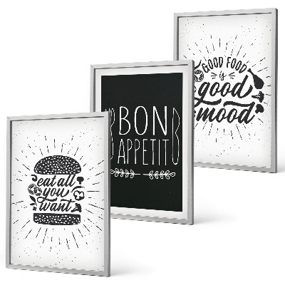 Set tablouri pentru dormitor Grafică alimentară sloganuri culinare