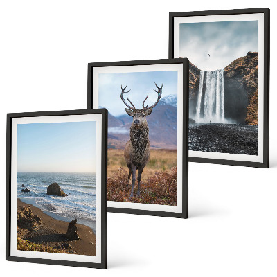 Set tablouri decorative Peisaje montane cu cascade