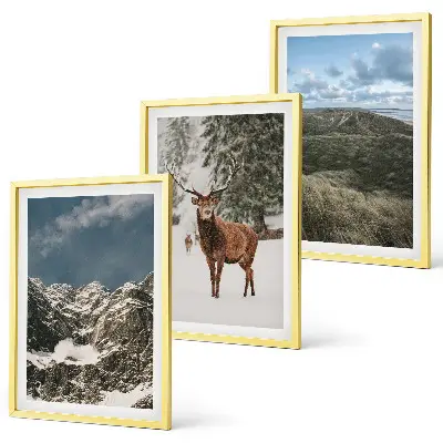 Set tablouri pentru dormitor peisaj forestier cu cerbi și zăpadă în munți