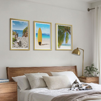 Set tablouri decorative plaje de vacanță valuri palmieri