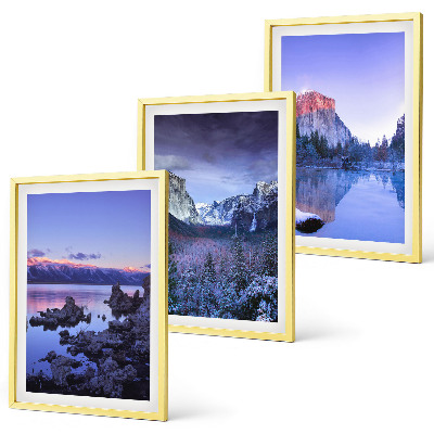Set tablouri decorative Peisaje montane, apus de soare, apă