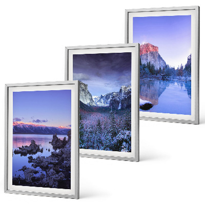 Set tablouri decorative Peisaje montane, apus de soare, apă