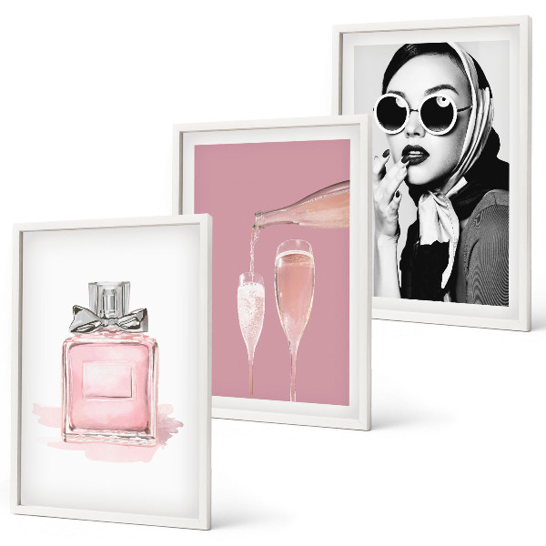 Set tablouri decorative Accesorii roz elegante