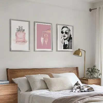 Set de tablouri decorative cu design elegant în nuanțe de roz
