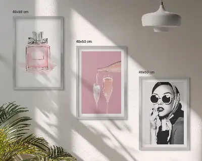 Set de tablouri decorative cu design elegant în nuanțe de roz
