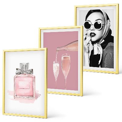 Set tablouri decorative Accesorii roz elegante