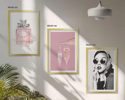 Set de tablouri decorative cu design elegant în nuanțe de roz