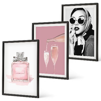 Set tablouri decorative Accesorii roz elegante