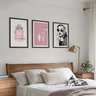 Set de tablouri decorative cu design elegant în nuanțe de roz