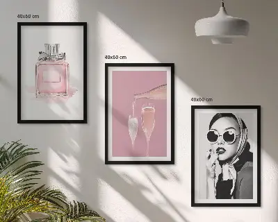 Set de tablouri decorative cu design elegant în nuanțe de roz