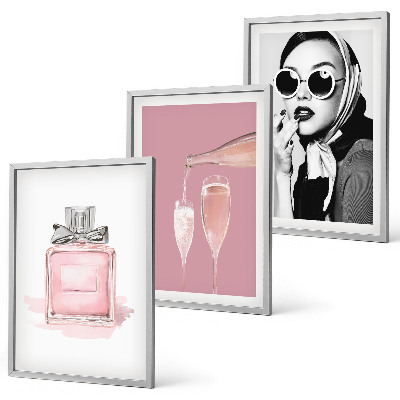 Set tablouri decorative Accesorii roz elegante