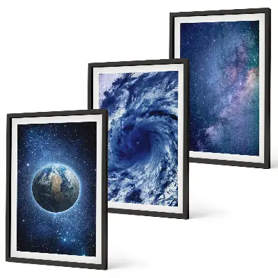 Set de tablouri decorative cu reprezentarea galaxiei furtunii spațiale a Pământului