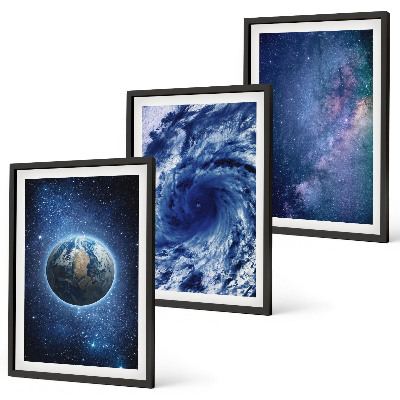 Set tablouri decorative Galaxia furtunii spațiale a Pământului