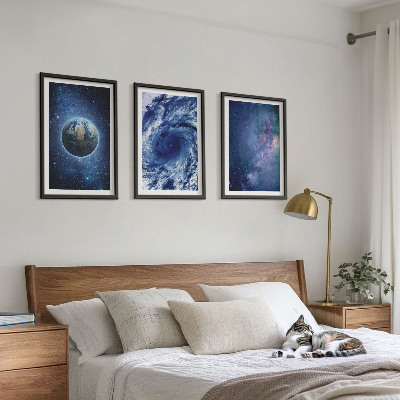Set tablouri decorative Galaxia furtunii spațiale a Pământului
