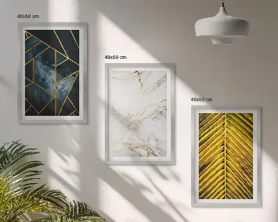 Set de tablouri pentru dormitor cu modele geometrice și vegetație