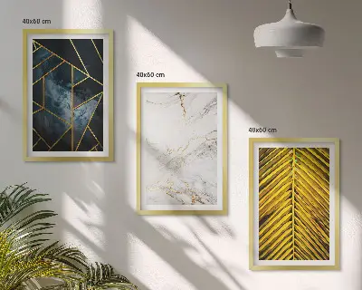 Set de tablouri pentru dormitor cu modele geometrice și vegetație