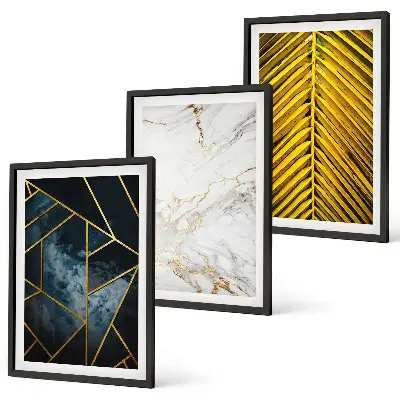 Set de tablouri pentru dormitor cu modele geometrice și vegetație