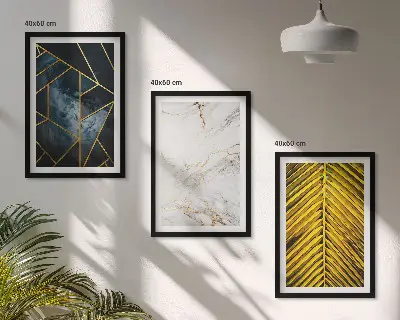 Set de tablouri pentru dormitor cu modele geometrice și vegetație