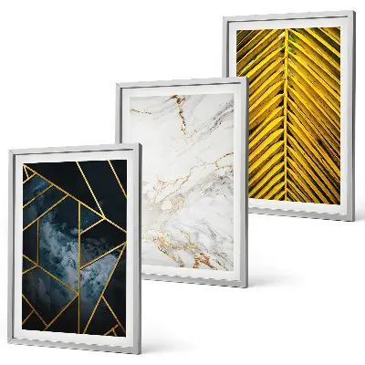 Set de tablouri pentru dormitor cu modele geometrice și vegetație