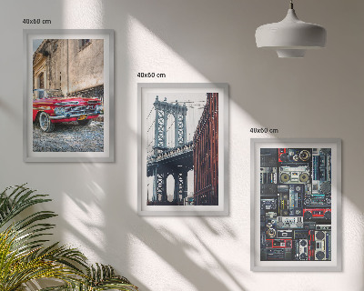Set tablouri decorative Podul mașinii vechi din Brooklyn, audio retro