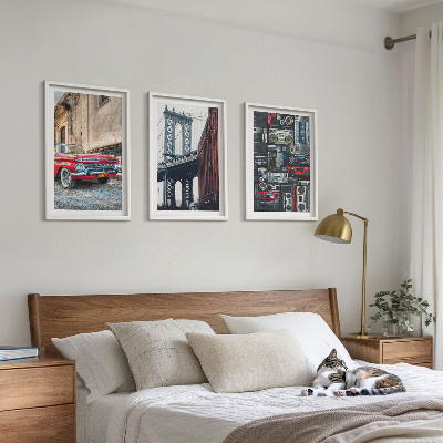 Set tablouri decorative Podul mașinii vechi din Brooklyn, audio retro