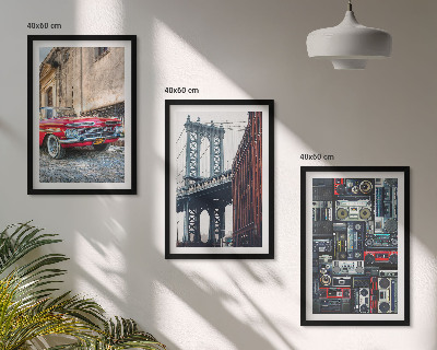 Set tablouri decorative Podul mașinii vechi din Brooklyn, audio retro
