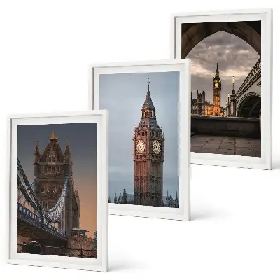Set tablouri decorative cu reprezentarea ceasului Big Ben de pe Podul Londrei