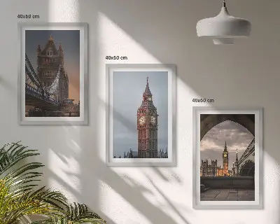 Set tablouri decorative cu reprezentarea ceasului Big Ben de pe Podul Londrei