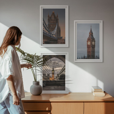 Set tablouri decorative Ceasul Big Ben de pe Podul Londrei