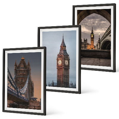 Set tablouri decorative Ceasul Big Ben de pe Podul Londrei