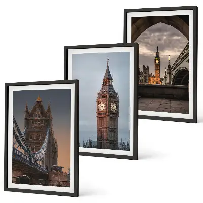 Set tablouri decorative cu reprezentarea ceasului Big Ben de pe Podul Londrei