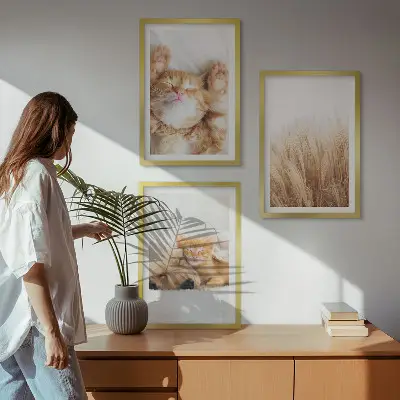 Set de tablouri pentru dormitor cu animale drăguțe stil boho, pisici și câini