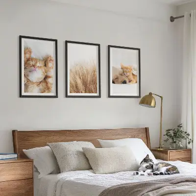 Set de tablouri pentru dormitor cu animale drăguțe stil boho, pisici și câini