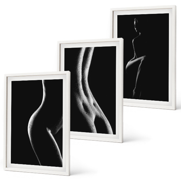 Set tablouri decorative Siluete feminine alb-negru