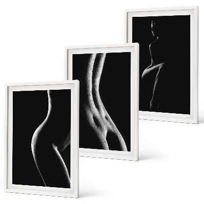 Set tablouri decorative Siluete feminine alb-negru