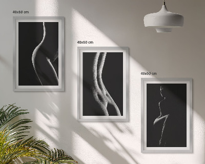 Set tablouri decorative Siluete feminine alb-negru