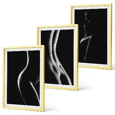 Set tablouri decorative cu siluete feminine alb-negru