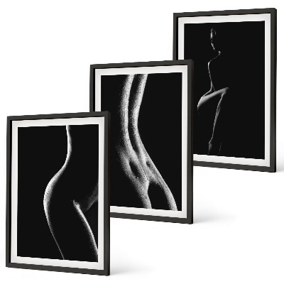 Set tablouri decorative Siluete feminine alb-negru