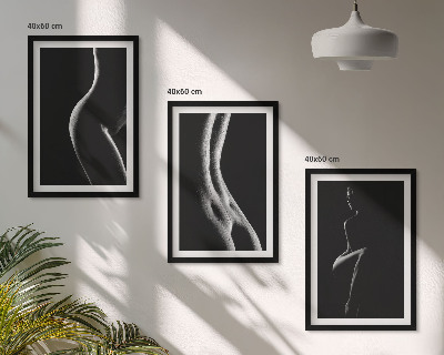 Set tablouri decorative Siluete feminine alb-negru