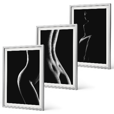 Set tablouri decorative Siluete feminine alb-negru