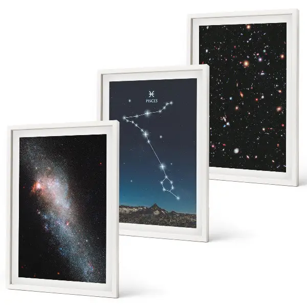 Set de tablouri decorative peisaje cosmice cu galaxia Pești
