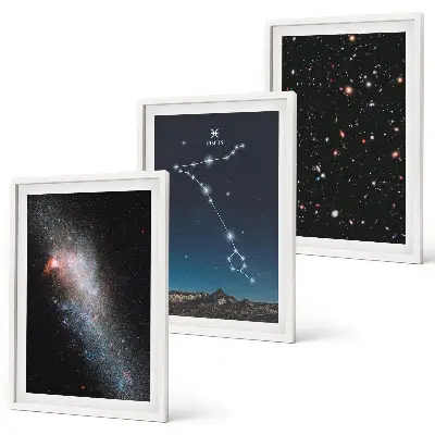 Set de tablouri decorative peisaje cosmice cu galaxia Pești